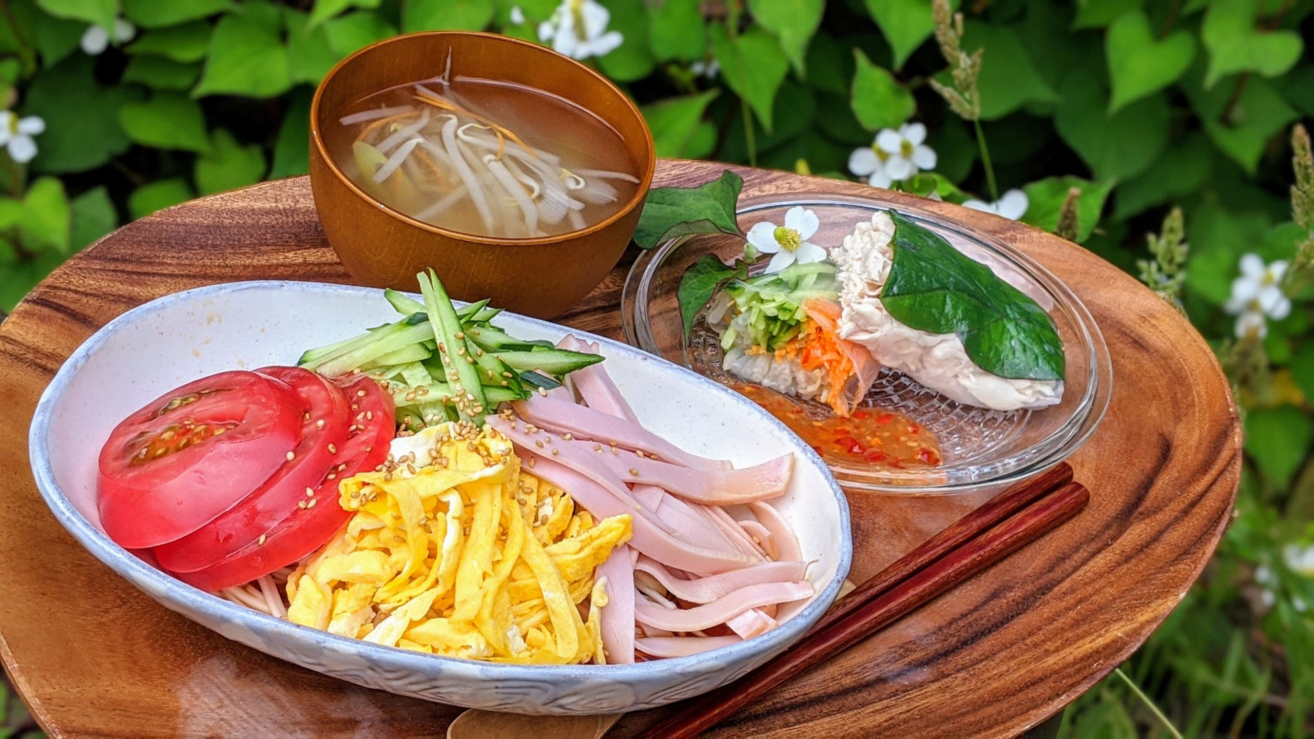 東京里山ごはん ドクダミの葉を使った美味しいレシピ 34自家製柿酢の冷やし中華風うどん 野草の生春巻き 東京の里山で暮らすブログ